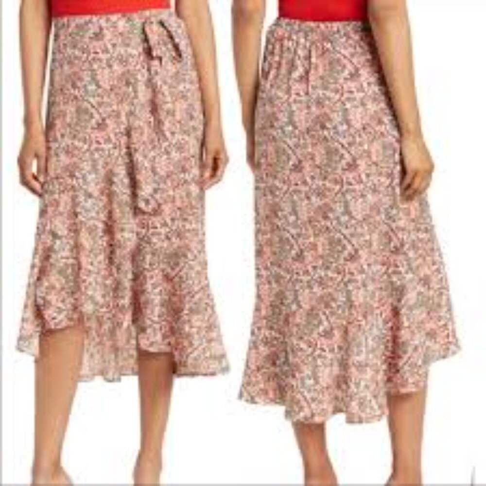 Max Studio Floral High Low Skirt